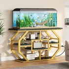 55-75 Gallon Fish Tank Stand 860lbs Power Outlet Aquarium Terrarium Gold Marble