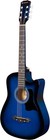 38 Inch Beginner Acoustic Guitar Kit Blueburst With Gig Bag Strap Picks Tuner