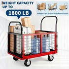 4 In1 Foldable Platform Truck Cart With Cage Hand Truck 1800lbs With 4 Wheels