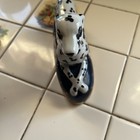 Dalmatian Figurine Laying Down On Cobalt Blue Base Porcelain 7   Long Stck T1