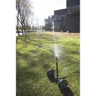 Strongway Wheeled Sprinkler  3 4in  Brass Head With 2 Nozzles  8in  Poly Wheels
