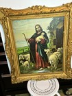 Antique Gold Ornate Wood Framed Print Religious Jesus Lamb Of God Print 27 X 23