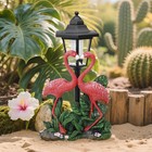 Flamingo Solar Garden Statue - Illuminated Outdoor Yard Decor Ornament