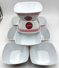 10 Gibson Everyday Coca Cola Coke Melamine Square Bowls Cereal Dessert Bowl Set