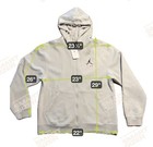 Men s Jordan Jump Man Full Zip Fleece Lined Hoodie Sweatshirt Grey Size Large