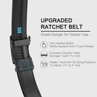 Mens Slide Leather Ratchet Belt  Automatic  Adjustable  No Holes  Click  Dress
