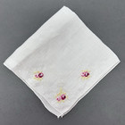 Lot Of 5 Vintage Floral Handkerchiefs Petit Point   Hand Embroidery Hankie