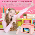 Mini Karaoke Machine For Kids  Upgraded Lyrics Screen Portable Kid Bluetooth Sin