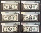 1977  Federal Reserve Missing Back Print Error    Set Of 6 Notes    Pmg 64 Epq