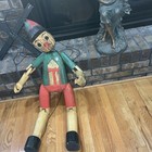 Antique Italian Handmade Wood Pinocchio Puppet Marionette  large body 3   3    Tall