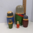 Russian Matryoshka Nesting Dolls Soviet Leaders Lenin Stalin Set Of 5 Wood Ussr
