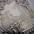 Beautiful German Solid Silver Castle Card Case C1900 Antique 83g