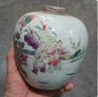 Nice Chinese Antique Art Hand Famille Rose Porcelain Figure Jar