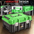 2x Portable Workshop Garage Household Lockable Storage Tool Box Organizer Green
