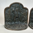Antique Cast Iron Bronze Bookend Medieval Crusader Knight Castle