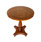 Vintage Carved Solid Wood Pedestal Stand  side Table Signed Alfred Assid - Rare 