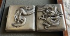 Antique Export Early 1900s Chinese Dragon Cigarette Case Sterling Silver 94 Gram