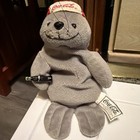 Collectible Coca-cola Bean Bag Plush Gray Seal W  Backwards Cap Hat W  Tag