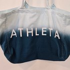 Athleta Beach Bag Gym Bag Tote Bag Blue Ombr   White Canvas Shopping Bag