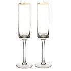 Gold Rim Champagne Toasting Flutes  8oz  Champagne Glasses  Set Of 2  Wedding   