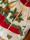 Vintage Printed Christmas Skirt Apron 1950s 60s Handmade Candles Pinecones Clean