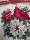 C f Christmas Pillows 2 Needlepoint  1 Red Cardinal 1 Bells And Holly Green W