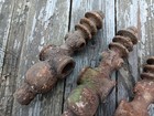 Vintage Lot Of 4 Fence Gate Post Topper Cast Iron Old