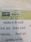 Stampin  Up  Clear Stamp Set  baby Bear    Baby Stamp New
