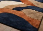 Rug Hand Tufted Midnight Wave Sculpted Wool Area Rug     Modern Abstract Area Rug