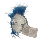 Fancy Faces Mask New Orleans Wall Art Deco 4    X 3  Mardi Gras Blue Feather 
