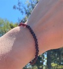 Handmade Natural Garnet Elastic Stretch Bracelet - 5mm Crystal Gemstone Bead