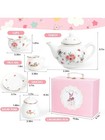 Porcelain Tea Set For Girls Kids Pretend Play Princess Tea Party Toy Set