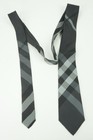 Burberry London England Nova Check Gray Black Steel Silk Tie Made Italy New