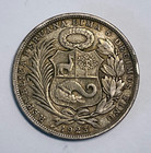 1923 To 1935 Peru Un Sol  50 Silver Coin  25 0 Gms  50  Silver  0 4019 Oz Asw