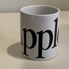 Rare Vintage 80s Apple Macintosh Logo White Ceramic Coffee Mug W  Red Apple Logo