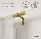New Umbra Cappa Adjustable Curtain Rod 33-66 Inch Modern Brass Design   Hardware