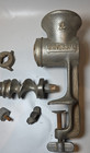 Vtg Universal Hand Crank Cast Iron  2 Meat Grinder Butcher Cooking Tool Usa