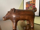 Scarce Vitg Abercrombie   Fitch Ceramic Piggy Bank Omersa Leather  50s 60s Mcm