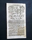 Early Hamburg Germany 17th Century W  Nice Masthead Engraving 1769 Periodical