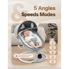 Infant Baby Swing 0-9 Months Gray 5 Sway Speeds Bluetooth 12 Lullabies Remote