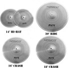 Low Volume Cymbal Pack Mute Cymbal Set 14 hihats 16 crash 18 crash 20 ride 5 Pc