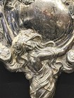 Antique Derby Silver Co Art Nouveau Quadruple Plate Hand Mirror Lady Poppies