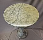 Made In Italy Marble Alabaster Top  Column And Pedestal Table Plant Stand
