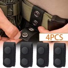4 Pcs Nylon Duty Belt Keepers - Double Snaps For 2   Wide Police Large  Black 
