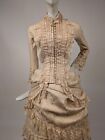 Beautiful Blonde 1880   s Victorian Wedding Silk   Wool Bustle Dress W Pearls