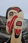Northwest Coast Native American Hand Carved Kwakiutl Raven Indigenous Wooden Art