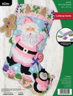 Sale Lollipop Santa - Felt Applique Christmas Stocking Kit - Bucilla 89705