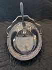 Vintage Serving Tray Basket  W  Handle Caddy   Spreading Knife