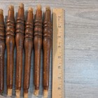 Vtg Salvage Turned Wood Set Of 7 Spindles Matching