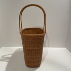 Vintage Nantucket Basketville Woven Wicker Basket W handles 14 x7   x10 